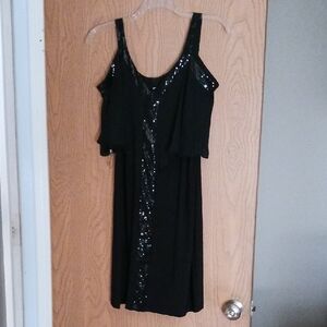 Black Cold Shoulder Sequin Dress